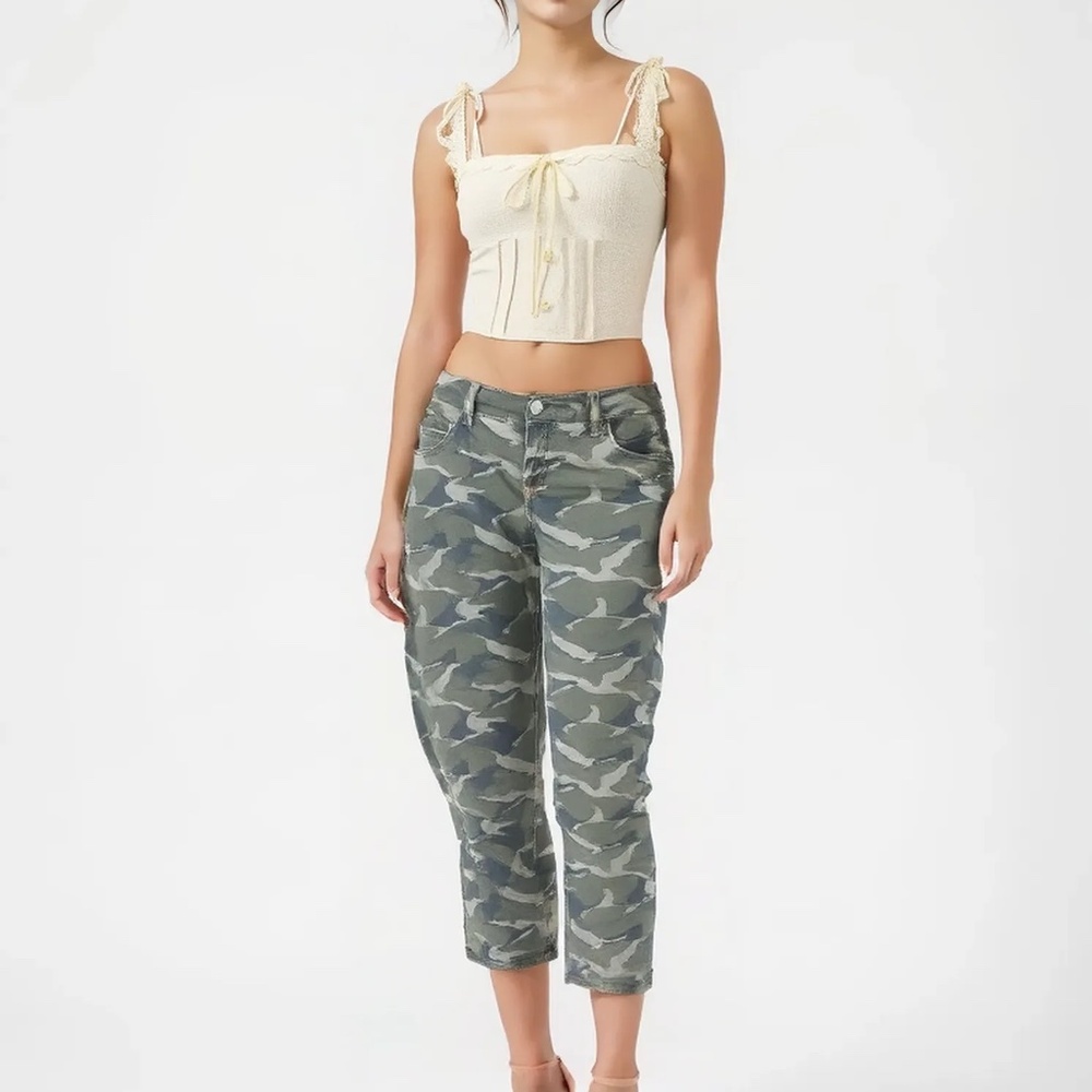 TORRID Camo Straight Tapered Pants Green 38x25
